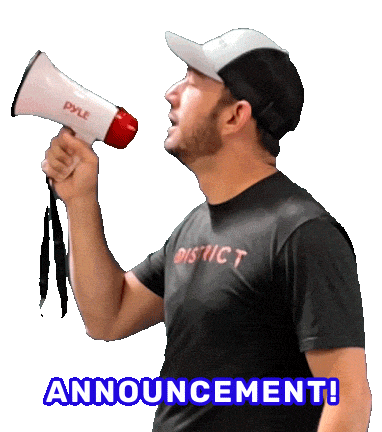 districtnhv yelling announcement district dave district new haven Sticker