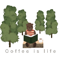 Teddy Bear Coffee Sticker
