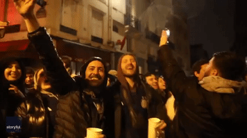 Argentina Fans Celebrate in Paris 