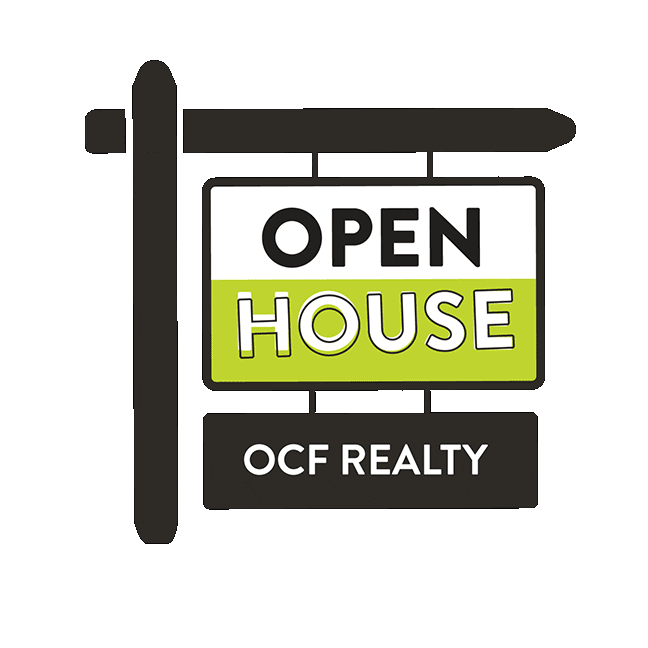 ocfrealty giphyupload openhouse open house sign ocf Sticker