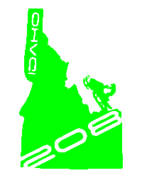 TWO08 idaho 208 sled sledding Sticker