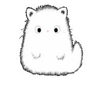 White Cat Hello Sticker