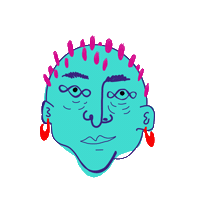 Soualuv cartoon women hair soualuv Sticker