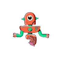 ProduccionesBaltimore robot warm up warmup estrella de levante Sticker