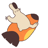 tsengtoudesign bye bunny rabbit byebye Sticker