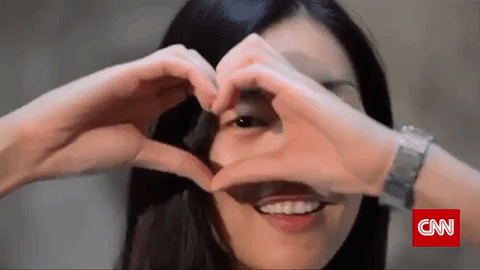 giphydvr i love you hearts chinese model super model GIF