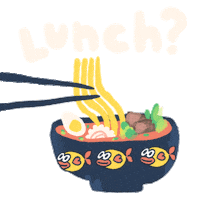 auds_ lunch ramen noodles lets get lunch Sticker
