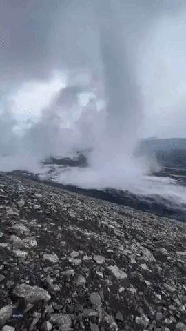 Travel Photographer Captures Funnel Cloud on Volcano in Iceland