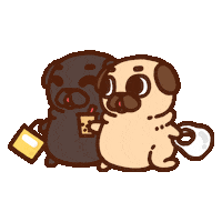 Dog Friends Sticker by Puglie Pug