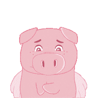 Sad Flying Pig Sticker by PositivelyPigasus
