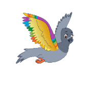 Rainbow Flying Sticker by Tiny Teaching Tales