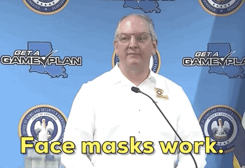 John Bel Edwards Face Mask GIF by GIPHY News