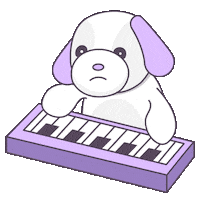 Playing Music Dog Sticker by Jessica Lau