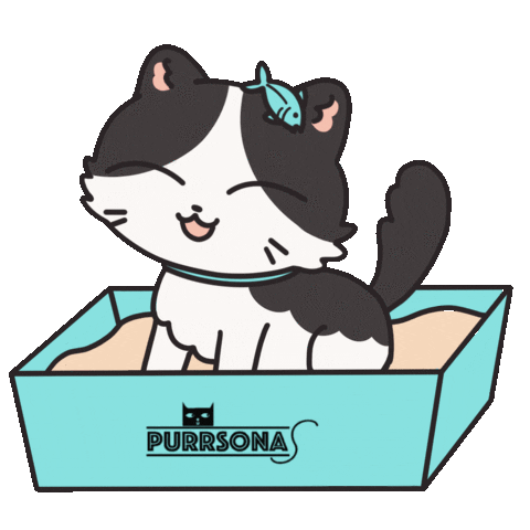 Purrsona giphyupload passing by cat walking cat litter Sticker