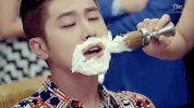 k-pop shaving GIF