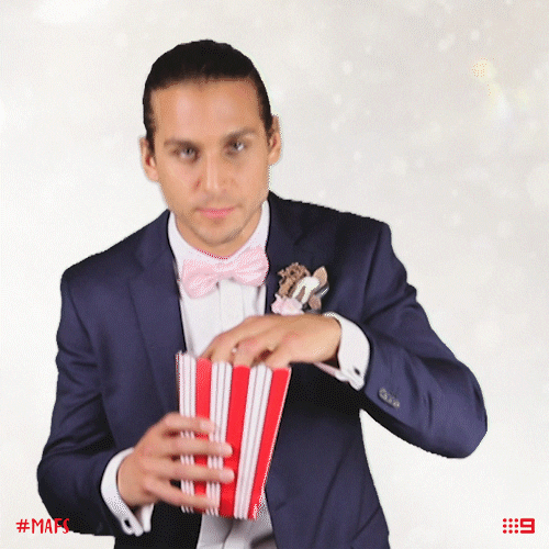 channel 9 popcorn GIF by Married At First Sight Australia