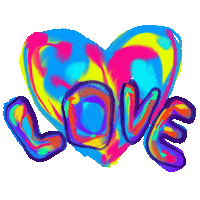 nimurad love art heart color Sticker
