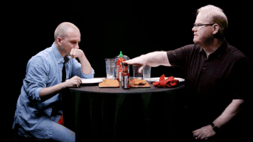 jim gaffigan hot ones GIF by First We Feast: Hot Ones
