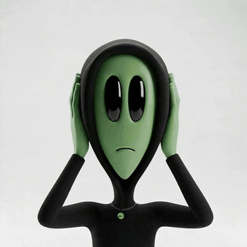 Cover Ears Turn It Down GIF by Lonely Aliens