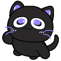 Black Cat Mimi Sticker by shichisōru