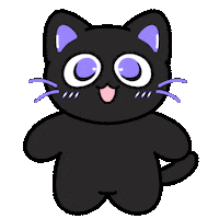 Black Cat Mimi Sticker by shichisōru