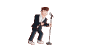 Cartoon Singer Sticker
