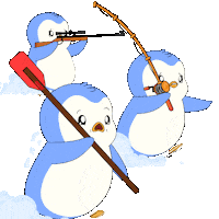 Huddle Up Lets Go Sticker by Pudgy Penguins