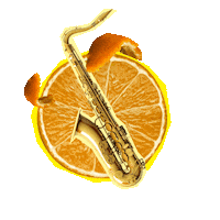 Hillside music summer beach orange Sticker