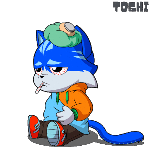 Tired Day Off Sticker by Toshithecat