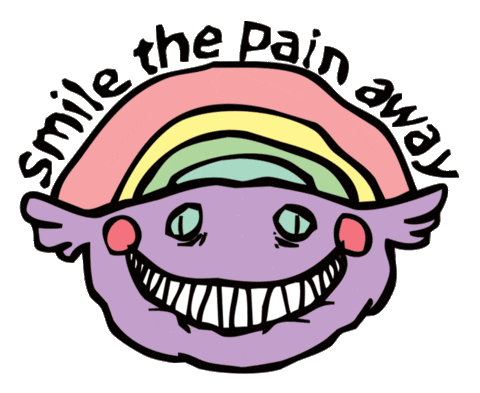 BillyDraw giphyupload smile pain masking Sticker