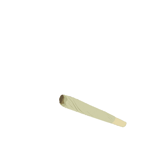 Digital art gif. Joint with smoke transforming into text reading, "Shabbat shalom."