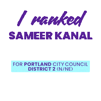 Rcv Sticker by Sameer Kanal for Portland City Council
