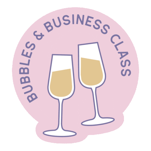 Business Class Champagne Sticker by Trusted Travel Girl