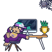 Talking Spider Web Sticker by BigBrains