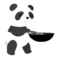 irarayzelji cooking panda wok Sticker