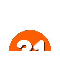 Orange Number Sticker