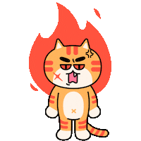 Angry Cat Sticker by 궁디팡팡 캣페스타