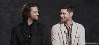 aborddelimpala laugh jensen ackles jared padalecki cracking up GIF