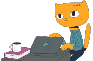 Cat Laughing Sticker by Oksana Kurmaz Art & Animation