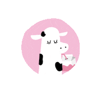 wowcow_pl fun pink milk cow Sticker