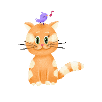 Cat Bird Sticker