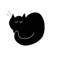 Sleepy Black Cat Sticker