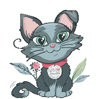 Cat Cartoon Sticker by La Tiendita Shabby Chic