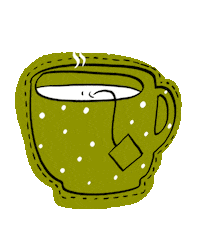 gerganazmiicharova green tea cup tea time Sticker
