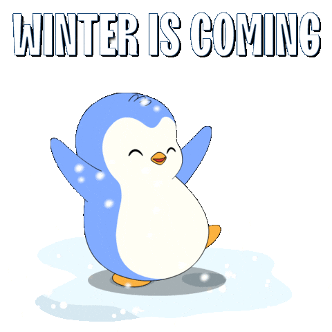 Happy Winter Is Coming Sticker by Pudgy Penguins