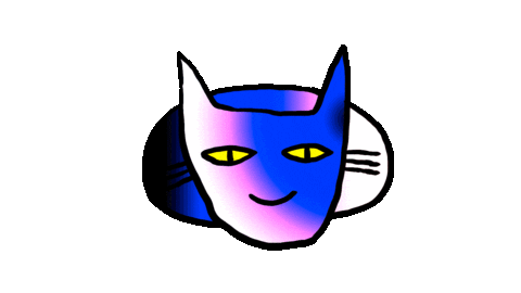 cat eating Sticker by Abficker Records