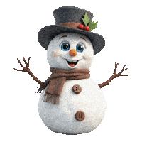 Boys Girls Snowman Sticker