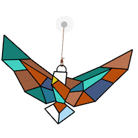 TrailmadeTradingCo jewelry trading eagle stained glass Sticker