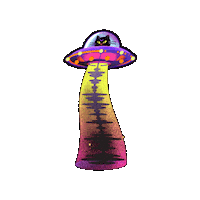 Cat Spaceship Sticker by Mishu_Music