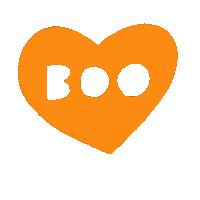 very_lindsey heart halloween orange spooky Sticker